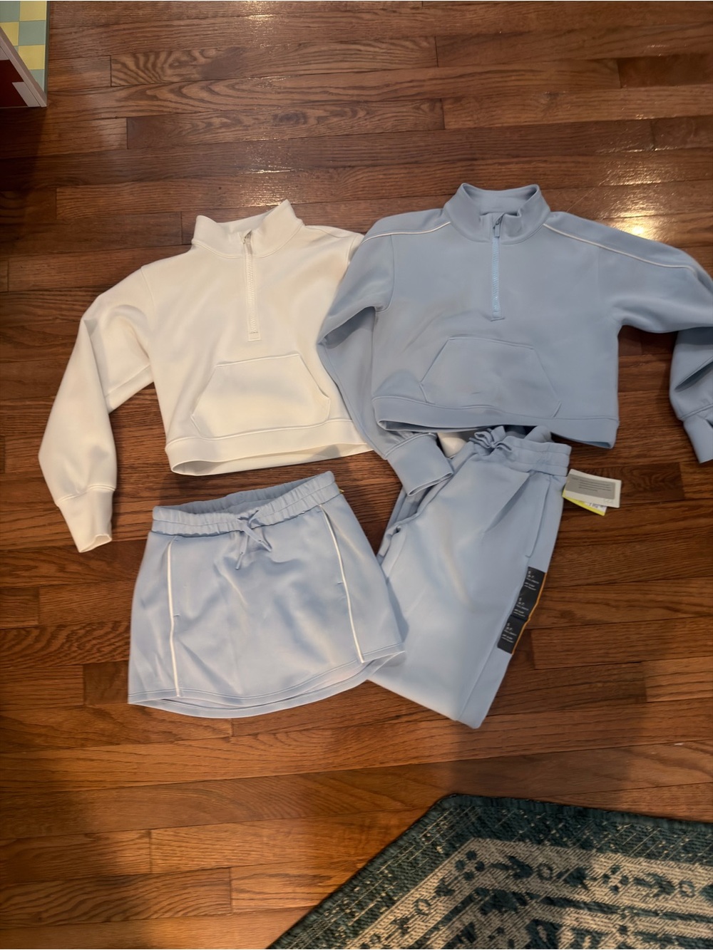 all in motion Light Blue and White Kids Active Skort & Jogger Set - 6/7